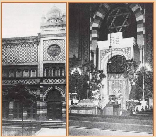 Ein seltenes Bild der Neuen Dammtor-Synagoge, die in orientalisierendem Stil gebaut wurde. 