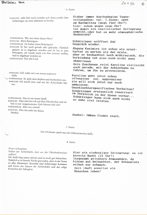 Records of directing classes by Jürgen Flimm