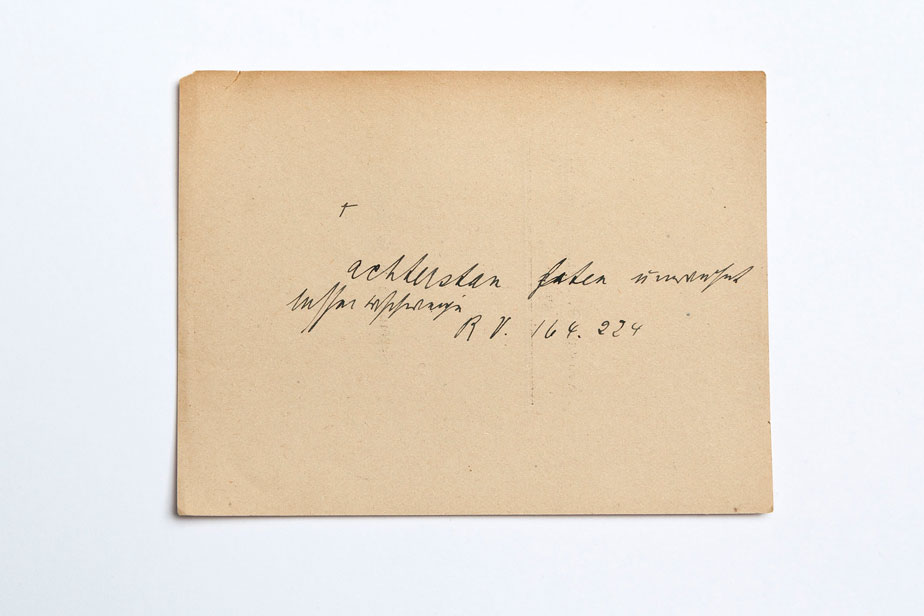 Note for Middle Low German dictionary by Agathe Lasch, 1920s