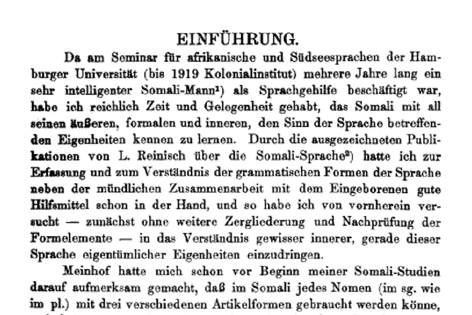 Somali-Texte und eine Untersuchung zur Somali-Lautlehre, Berlin 1925