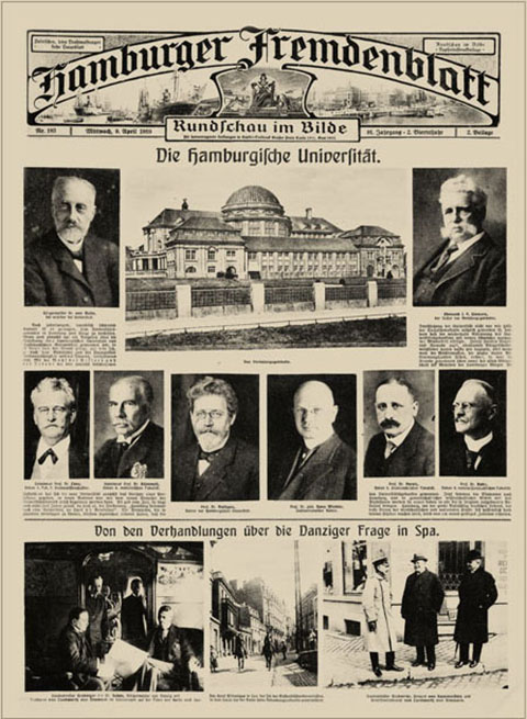 Ausführlicher Bericht über die Universitätseröffnung in der Beilage des Hamburger Fremdenblattes vom 9. April 1919