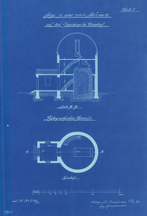 Bauplan Photographisches Fernrohr, undatiert, um 1900